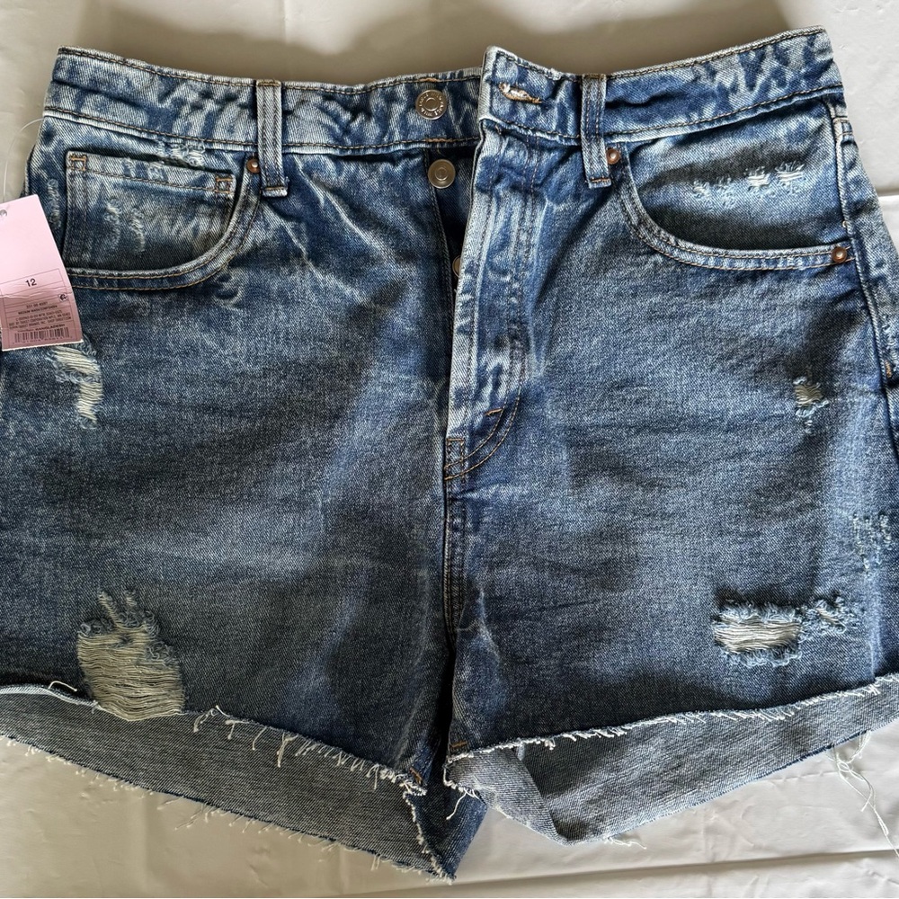 Denim Blue Distressed Women's Shorts